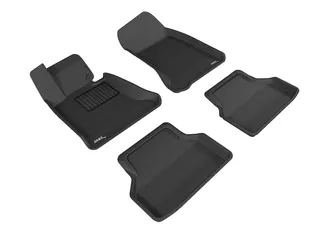 3D MAXpider Kagu 1st & 2nd Row Floormats For 04-10 BMW 5 Series E60 - Black